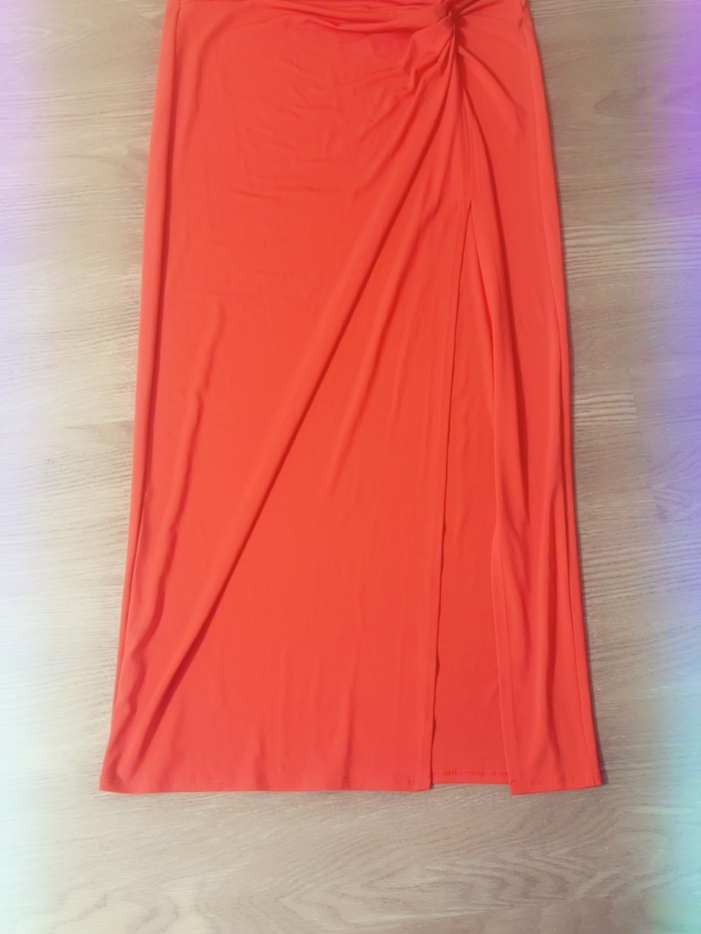 wild fable Bright Orange Side-Ruch Maxi Skirt